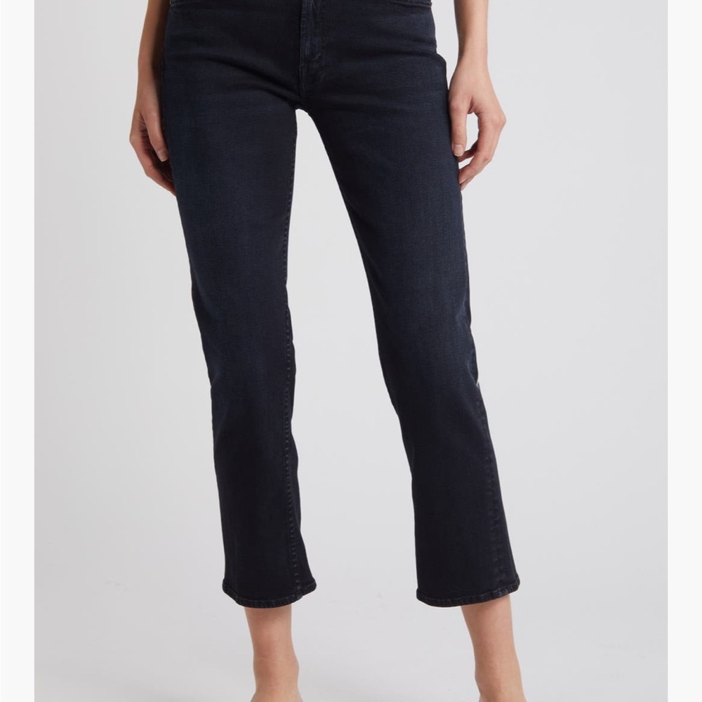 MOTHER The Rider High Waist Ankle Slim Straight Leg Jeans